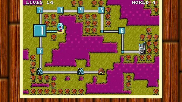The world map of world 3 with the path between the levels